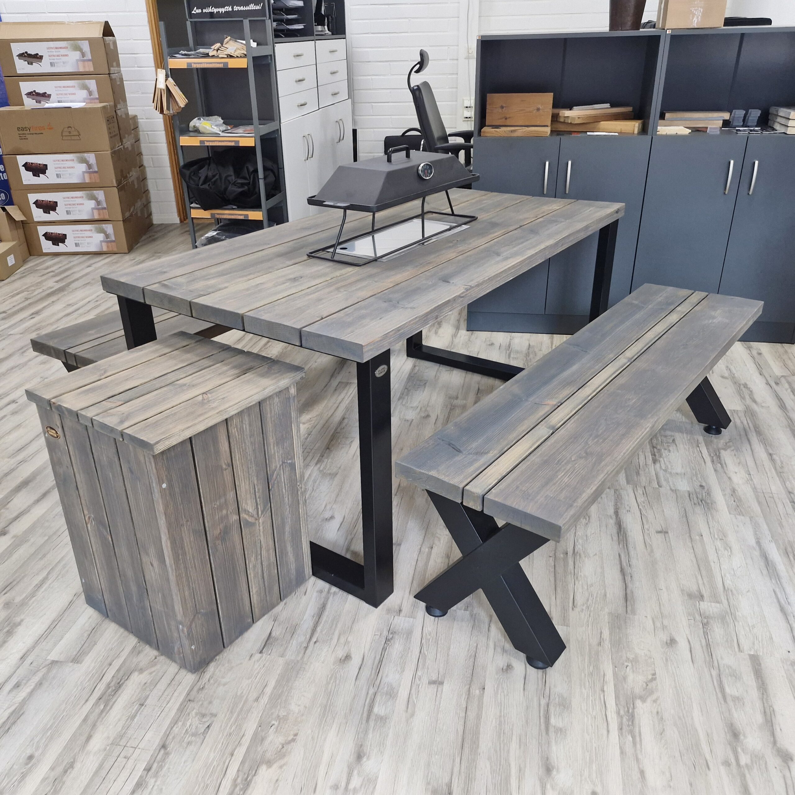 FlameTower® Liekkiruokapöytä Mänty 160 x 92 cm - Image 3