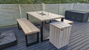 Flame Tower® Penkki Mänty 210 cm x 41 cm U-jalat