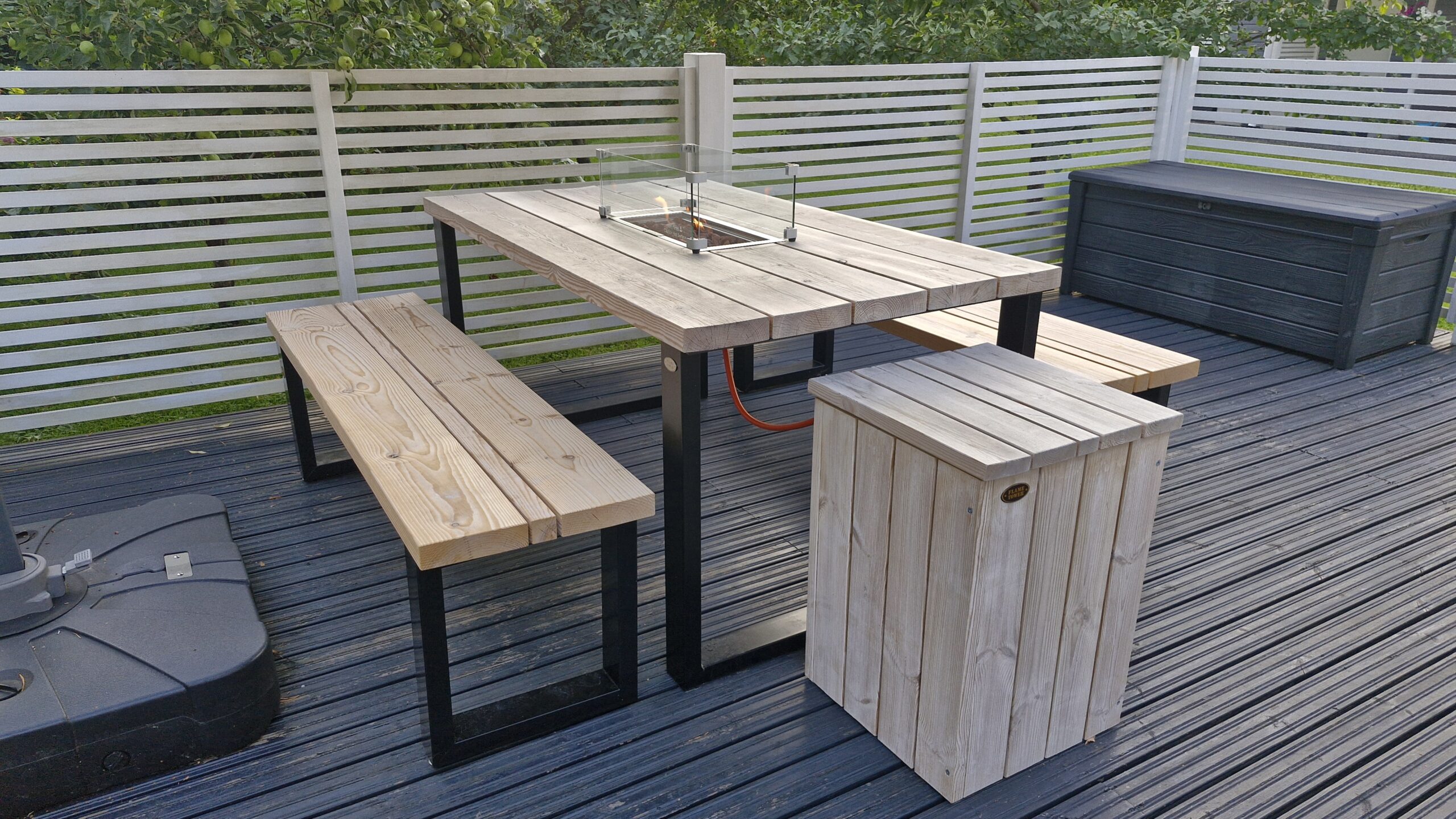 FlameTower® Liekkiruokapöytä Mänty 160 x 92 cm - Image 8