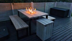 FlameTower® Liekkiruokapöytä Mänty 160 x 92 cm