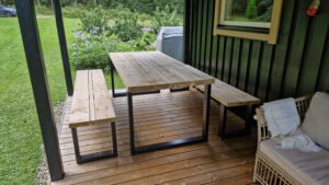 Flame Tower® Penkki Mänty 160 cm x 41 cm U-jalat